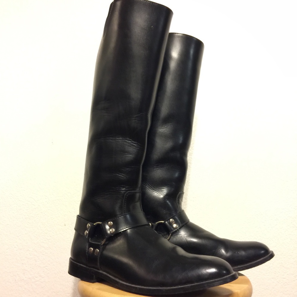 Black Leather Riding Boots